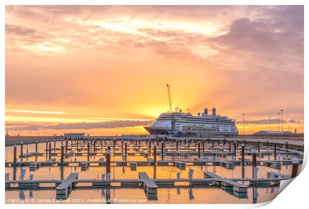 Sunrise over Dover Marina  Print by James Eastwell