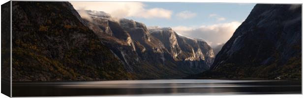 Simadalsfjorden Fjord Norway Canvas Print by Sonny Ryse