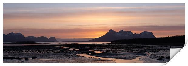 Skranstadosen bay sunset Sagfjorden Lundøya Engeløya Skutvika  Print by Sonny Ryse