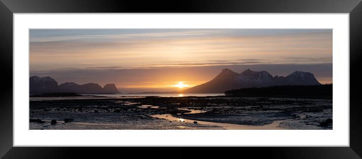 Skranstadosen bay sunset Sagfjorden Lundøya Engeløya Skutvika  Framed Mounted Print by Sonny Ryse