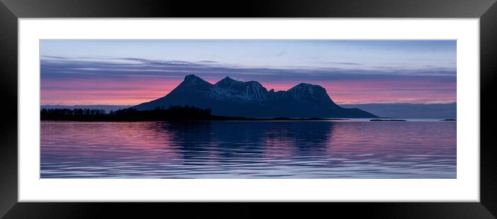 Skranstadosen bay sunset Sagfjorden Lundøya Engeløya Skutvika  Framed Mounted Print by Sonny Ryse