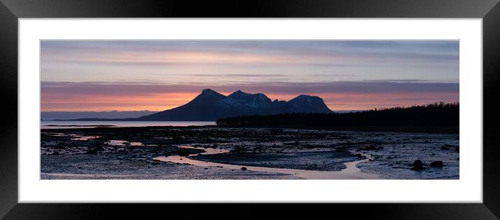 Skranstadosen bay sunset Sagfjorden Lundøya Engeløya Skutvika  Framed Mounted Print by Sonny Ryse
