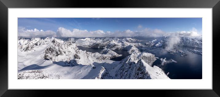 Solbjørnvatnet Lake Moskenes Lofoten Islands snow arctic circle Framed Mounted Print by Sonny Ryse