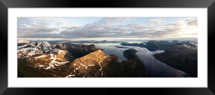 Stefjorden Aktseyarre Nordland mountains aerial Norway Framed Mounted Print by Sonny Ryse