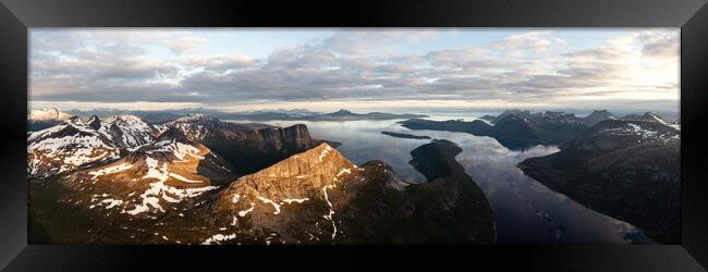 Stefjorden Aktseyarre Nordland mountains aerial Norway Framed Print by Sonny Ryse