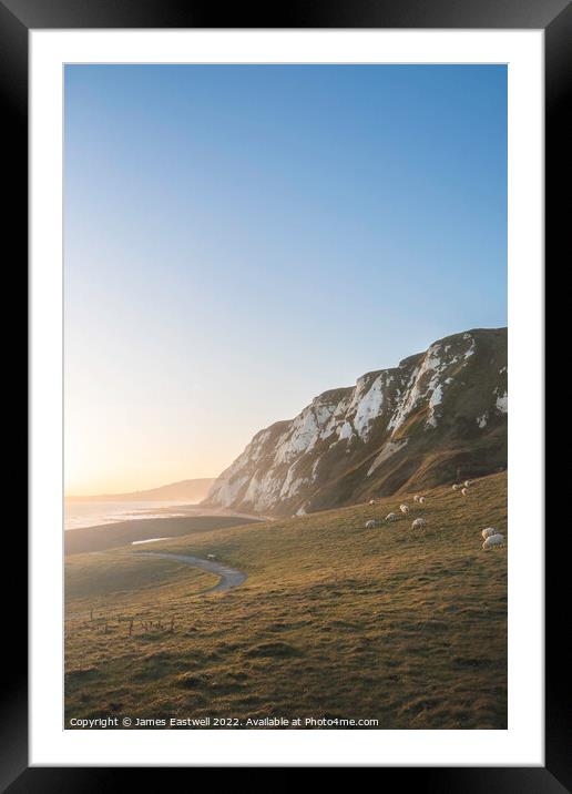 samphire Hoe sunset Framed Mounted Print by James Eastwell
