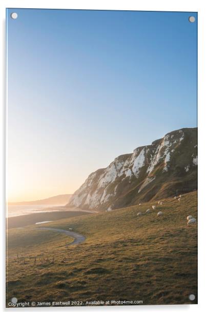 samphire Hoe sunset Acrylic by James Eastwell