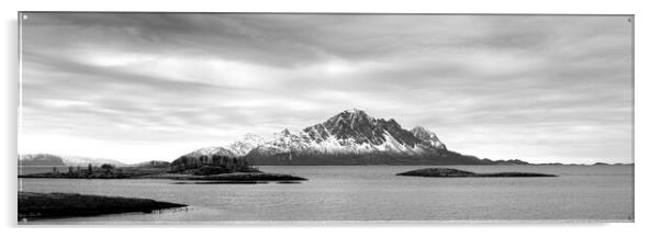 Stokkvågen Black and white Nordland Norway Acrylic by Sonny Ryse