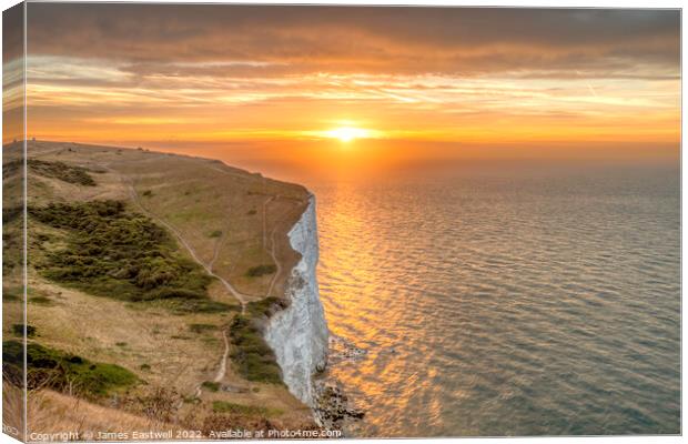 White cliffs of Dover sunrise Canvas Print by James Eastwell