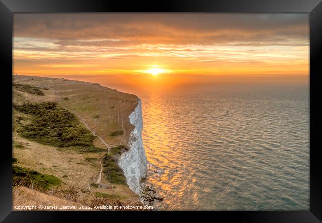 White cliffs of Dover sunrise Framed Print by James Eastwell