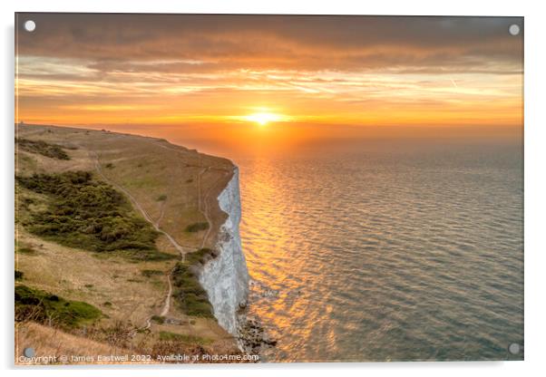White cliffs of Dover sunrise Acrylic by James Eastwell