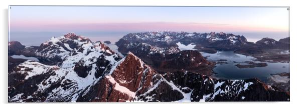 Stortinden Flakstadoya mountain aerial Lofoten Islands Acrylic by Sonny Ryse