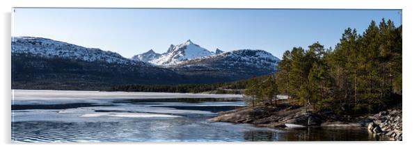 Strindvatnet lake nordland norway Acrylic by Sonny Ryse