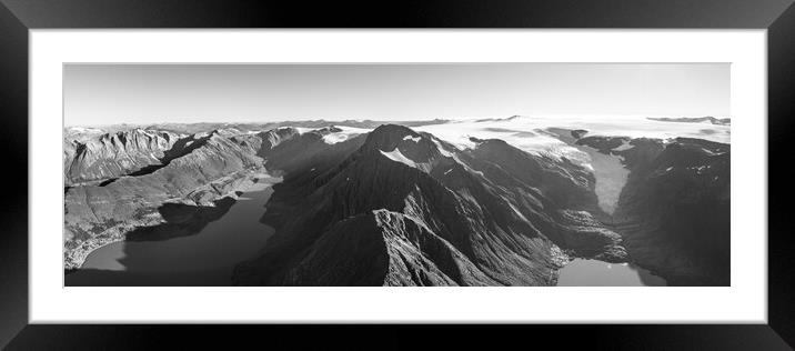 Svartisen Glacier Saltfjell mountain range Nordland Norway black Framed Mounted Print by Sonny Ryse