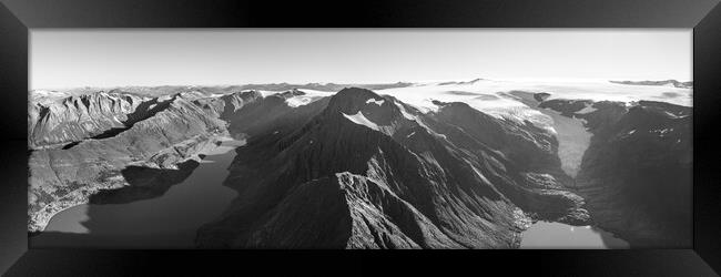 Svartisen Glacier Saltfjell mountain range Nordland Norway black Framed Print by Sonny Ryse
