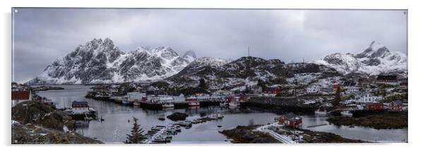Sund fishing village Moskenes Lofoten Islands Acrylic by Sonny Ryse