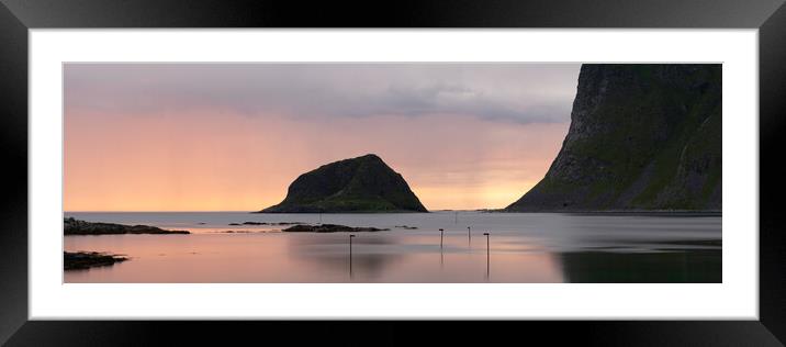 Taa island sunset Lofoten Islands Framed Mounted Print by Sonny Ryse