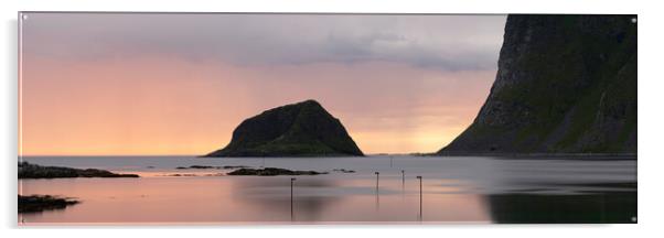 Taa island sunset Lofoten Islands Acrylic by Sonny Ryse