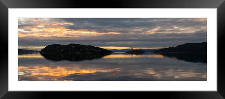 Trondheim Fjord sunset Norway Framed Mounted Print by Sonny Ryse