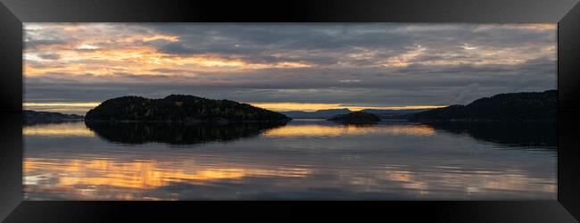 Trondheim Fjord sunset Norway Framed Print by Sonny Ryse