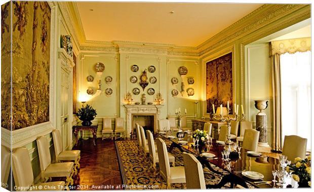 Dining Room Leeds Castle Canvas Print by Chris Thaxter