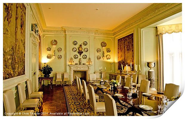 Dining Room Leeds Castle Print by Chris Thaxter