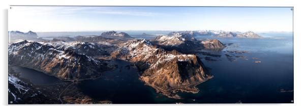 Valberg lofoten islands aerial drone Acrylic by Sonny Ryse