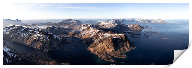 Valberg lofoten islands aerial drone Print by Sonny Ryse