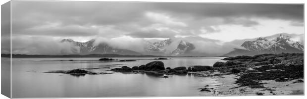 Vestvagoya Island Beach Black and white Lofoten Islands Norway a Canvas Print by Sonny Ryse