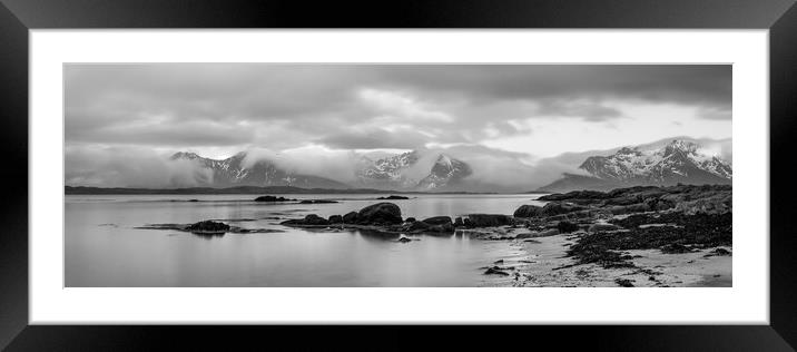 Vestvagoya Island Beach Black and white Lofoten Islands Norway a Framed Mounted Print by Sonny Ryse