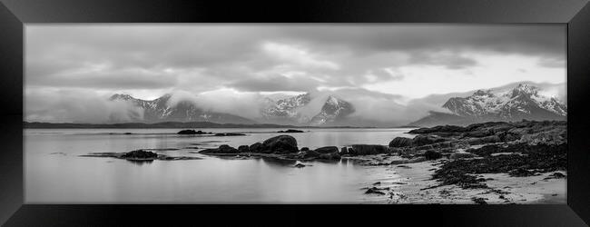 Vestvagoya Island Beach Black and white Lofoten Islands Norway a Framed Print by Sonny Ryse