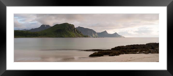 Vik Haukland Beach Lofoten Islands Framed Mounted Print by Sonny Ryse