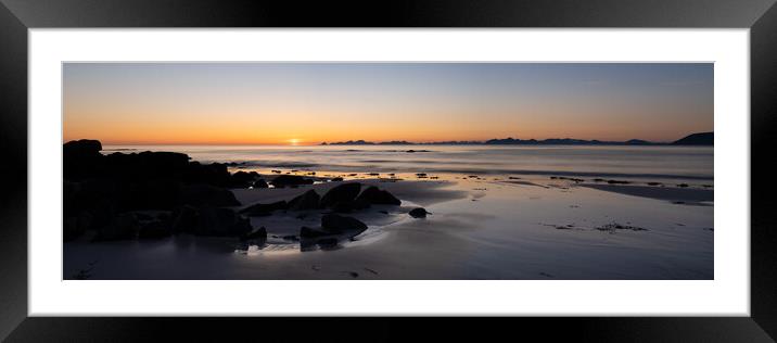 Vinjestranda beach midnight sun Gimsoya island Lofoten Islands 2 Framed Mounted Print by Sonny Ryse