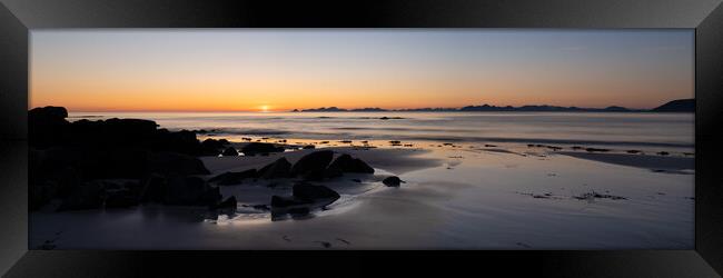 Vinjestranda beach midnight sun Gimsoya island Lofoten Islands 2 Framed Print by Sonny Ryse