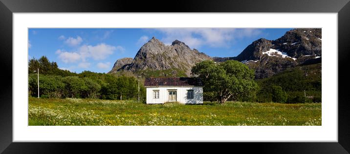 White Norwegian House Lofoten Islands Framed Mounted Print by Sonny Ryse