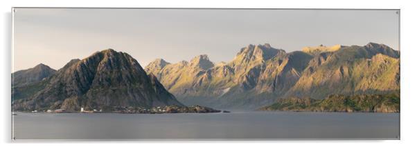 Sund Flakstadoya mountains Lofoten Islands Acrylic by Sonny Ryse
