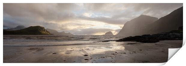 Haukland and vic beach Vestvagoya Lofoten Islands Print by Sonny Ryse