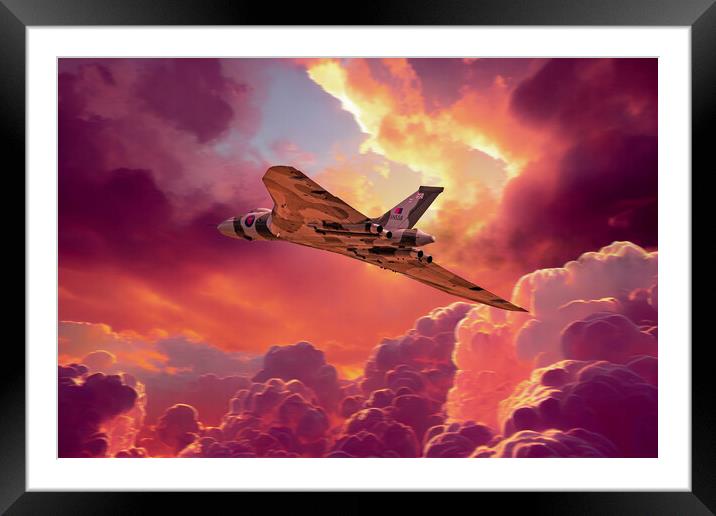 Vulcan Fire In The Sky Framed Mounted Print by J Biggadike