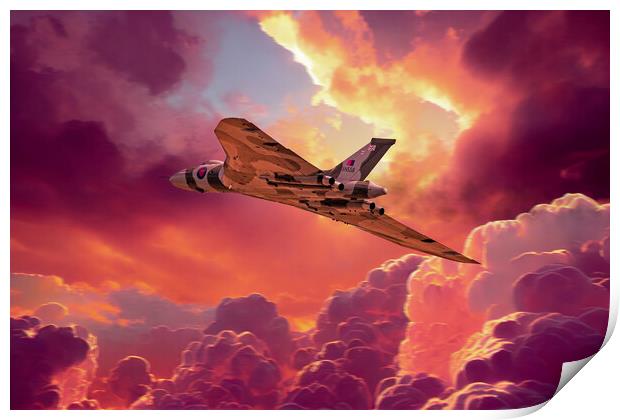Vulcan Fire In The Sky Print by J Biggadike