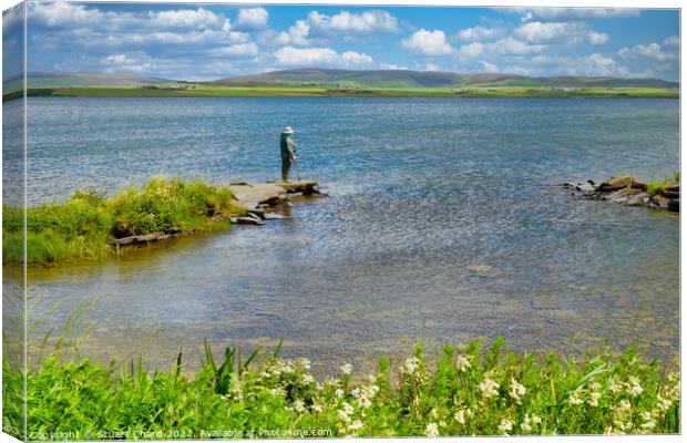 Trout Fishing on the Loch of Harray Canvas Print by Stuart Chard