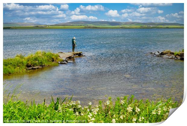 Trout Fishing on the Loch of Harray Print by Travel and Pixels 