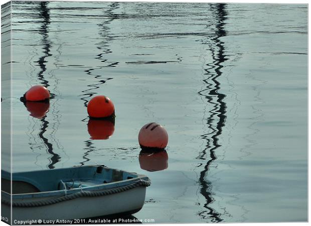 Buoys and reflections Canvas Print by Lucy Antony