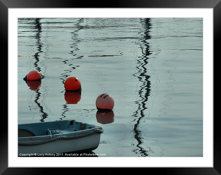 Buoys and reflections Framed Mounted Print by Lucy Antony