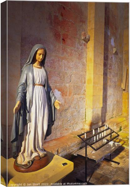 Virgin Mary Canvas Print by Jon Short