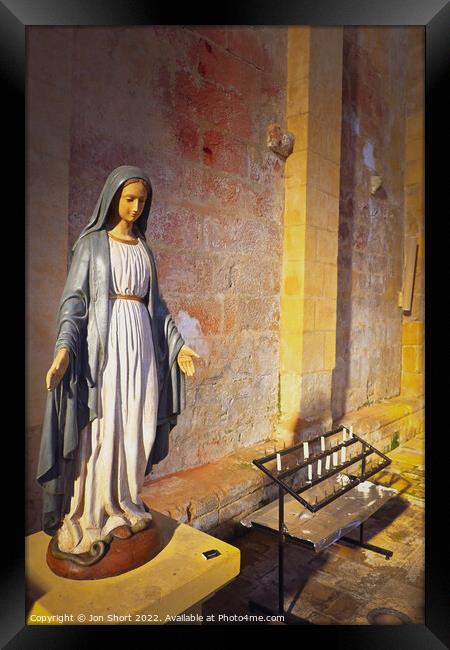 Virgin Mary Framed Print by Jon Short