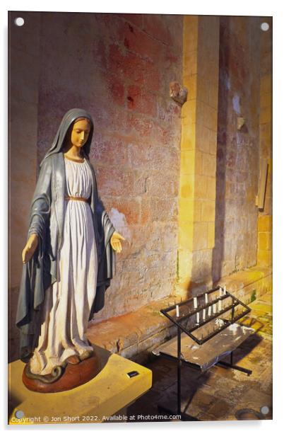 Virgin Mary Acrylic by Jon Short