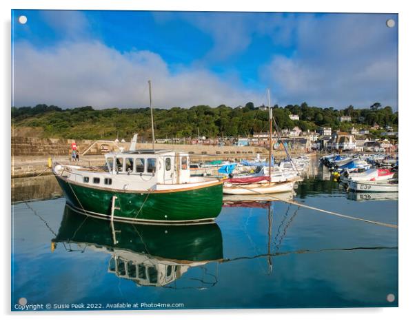 Lyme Regis Harbour on a Sunny September Morning Acrylic by Susie Peek