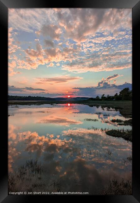 Sunset and High Tide Framed Print by Jon Short