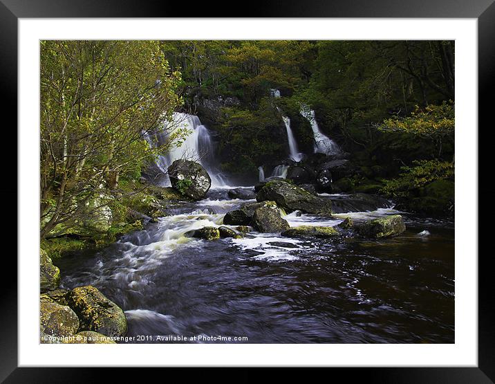 Water fall in Scotland Framed Mounted Print by Paul Messenger
