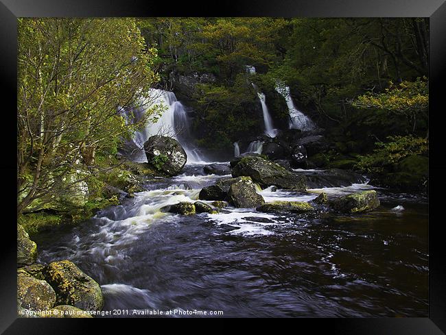 Water fall in Scotland Framed Print by Paul Messenger